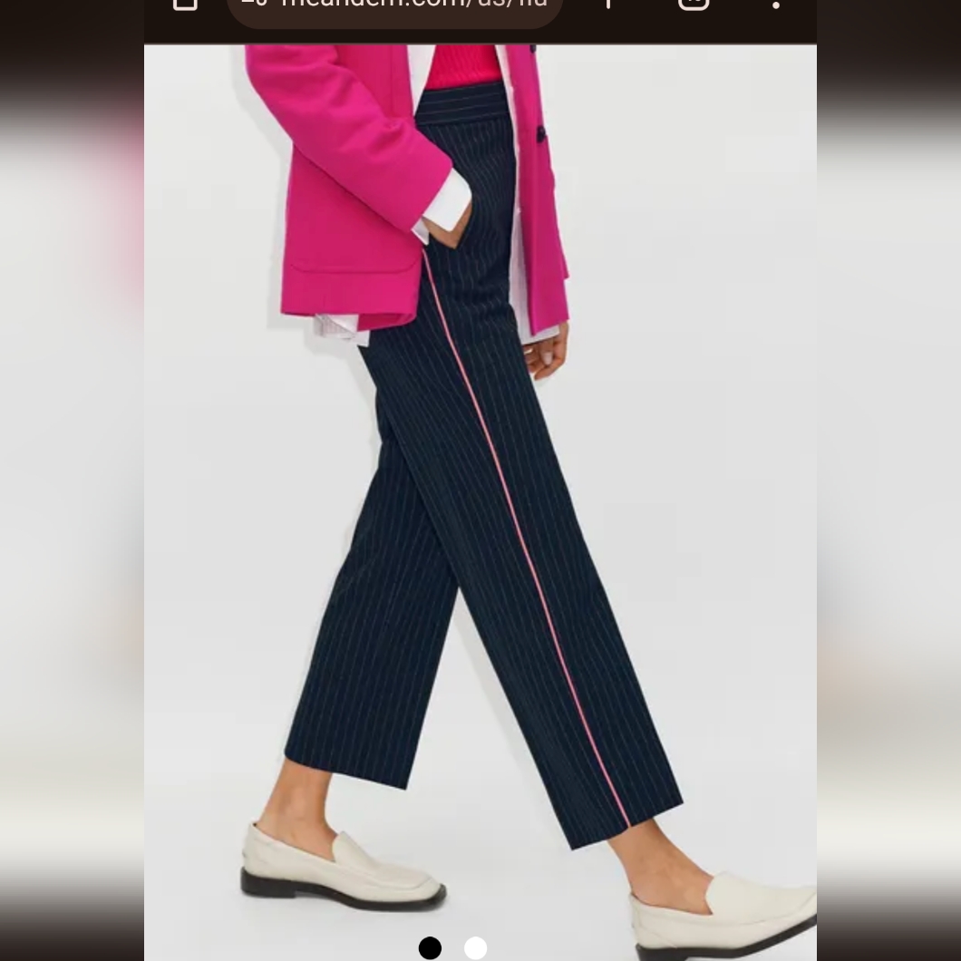 Me+Em Fluro Pinstripe Slim Crop Pant